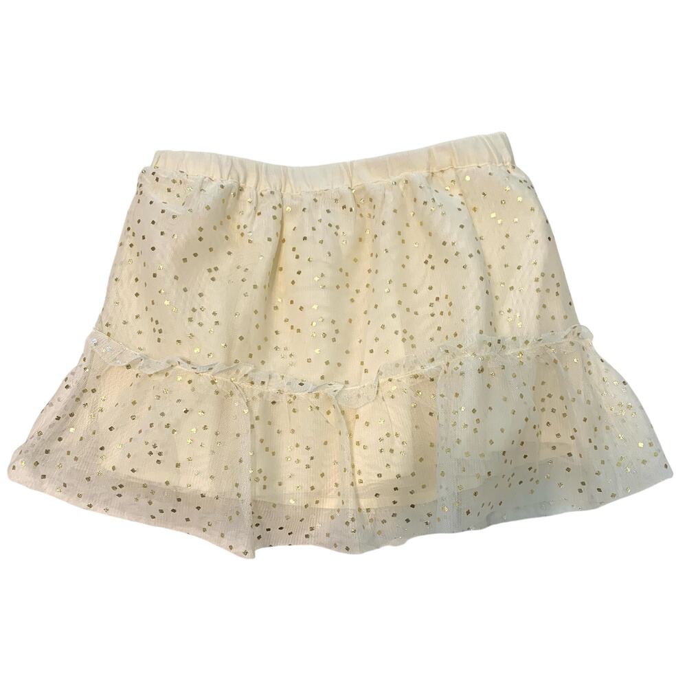 GAP Ivory Gold Foil Star Tulle Skirt Size 3T